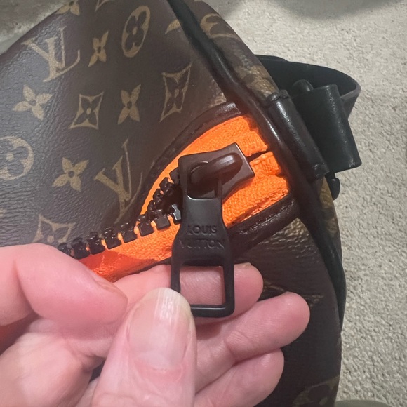 Louis Vuitton Brown Monogram Duffel with Orange Accents - Picture 4 of 7